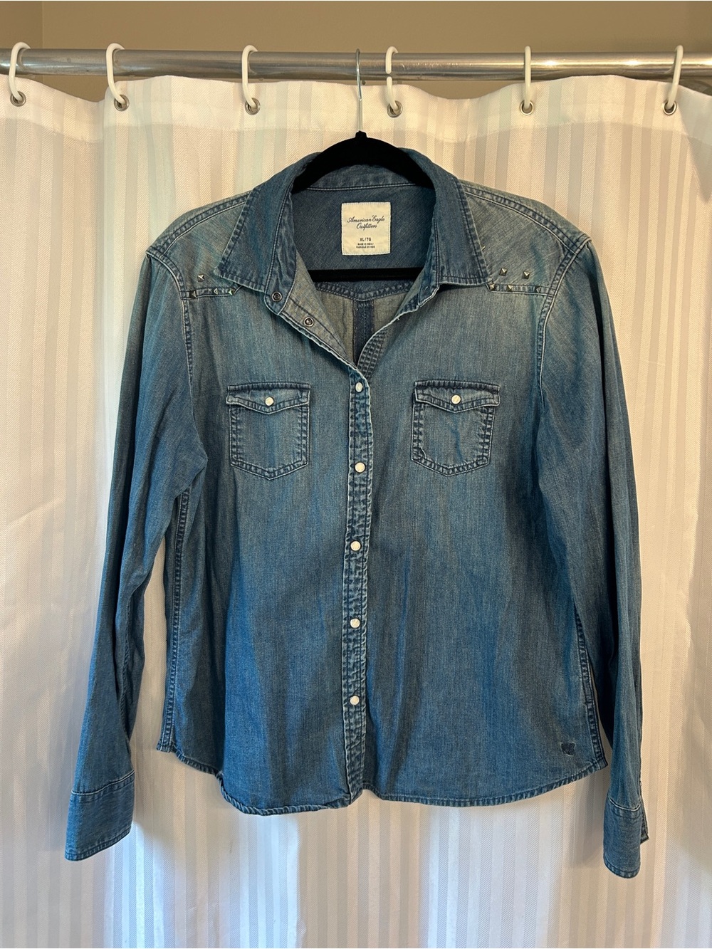 American Eagle Studded Jean Shirt